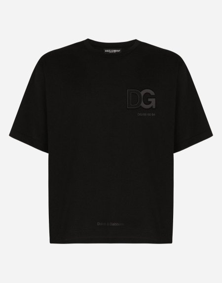 بلوز D&G كتابة بارزة مع طباعة سوداء
